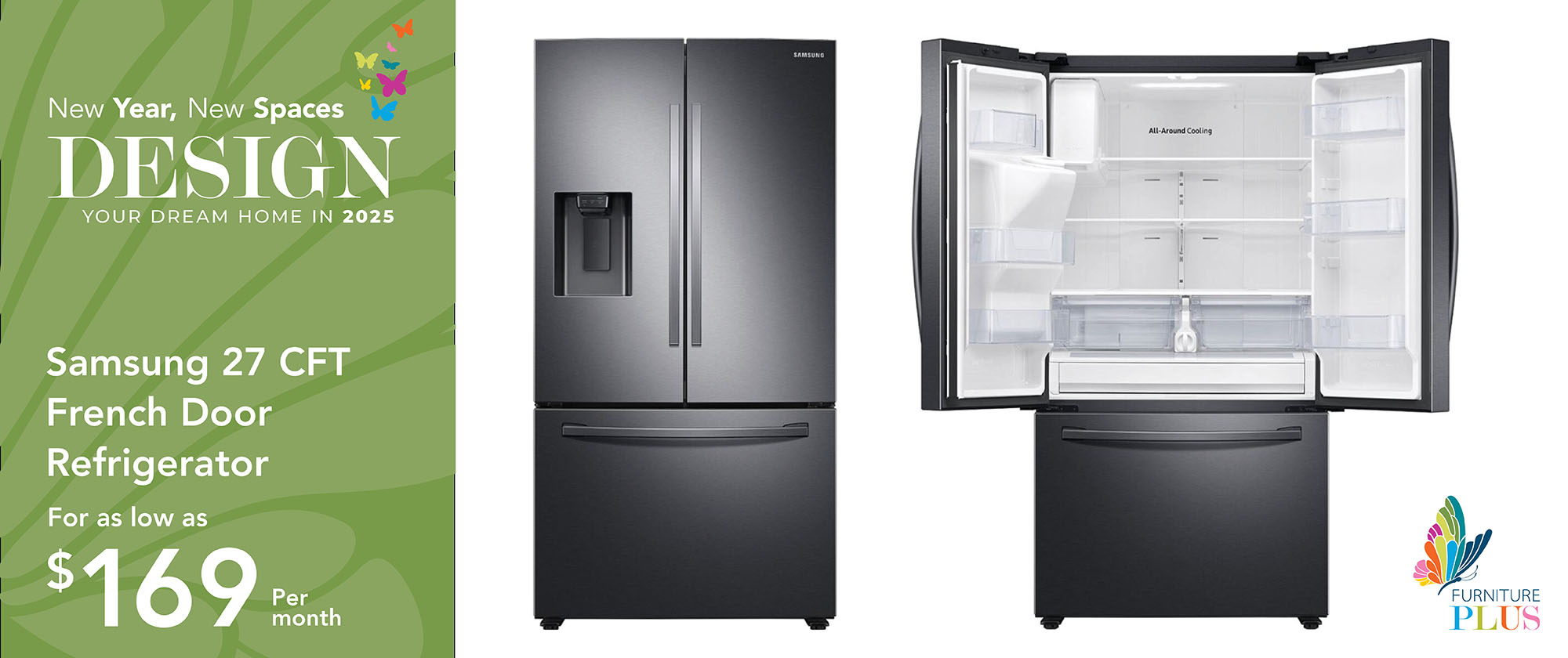 Samsung 27cft Black Stainless Steel French Door Refrigerator